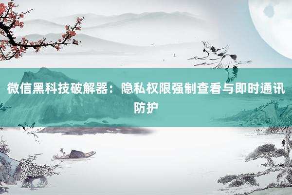 微信黑科技破解器：隐私权限强制查看与即时通讯防护