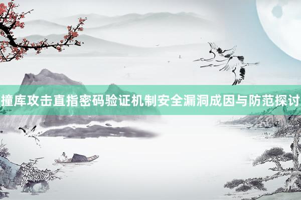 撞库攻击直指密码验证机制安全漏洞成因与防范探讨